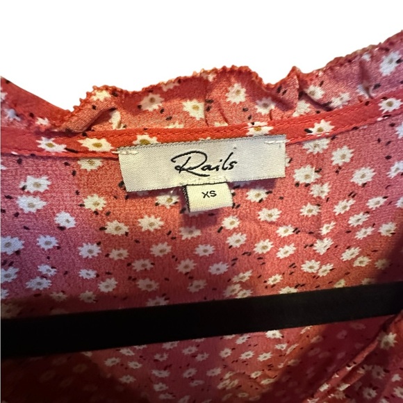 Rails Everly Carmine Daisies Tiered A-line Flowy Dress Size XS - Picture 7 of 11